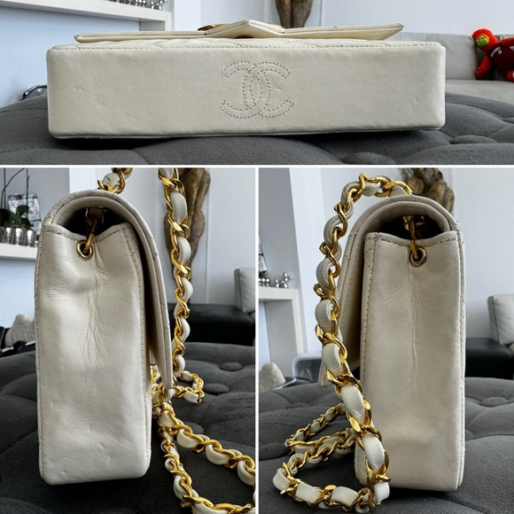 ❗️SALE❗️LOT 1288 24K gold plated chanel vintage mini flap with XL CC - Picture 12 of 14